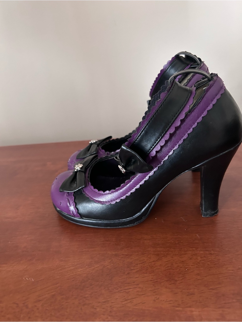 RARE Demonia GLAM-40 Schwarz-Lila (size 8) - Picture 2 of 6